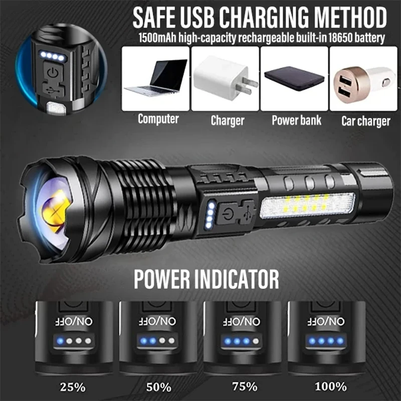 Powerful LED Flashlight Rechar - Fishing Light recension och pris