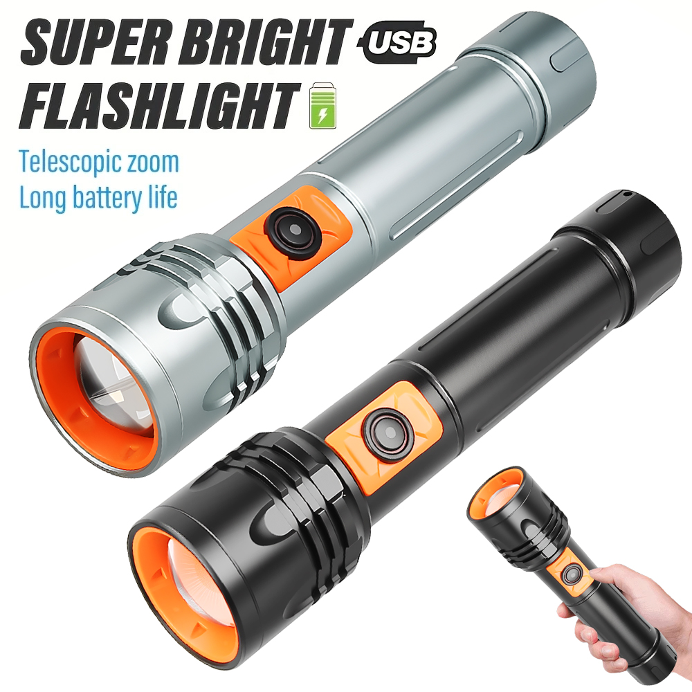 High Power LED Flashlight USB  - Fishing Light recension och pris