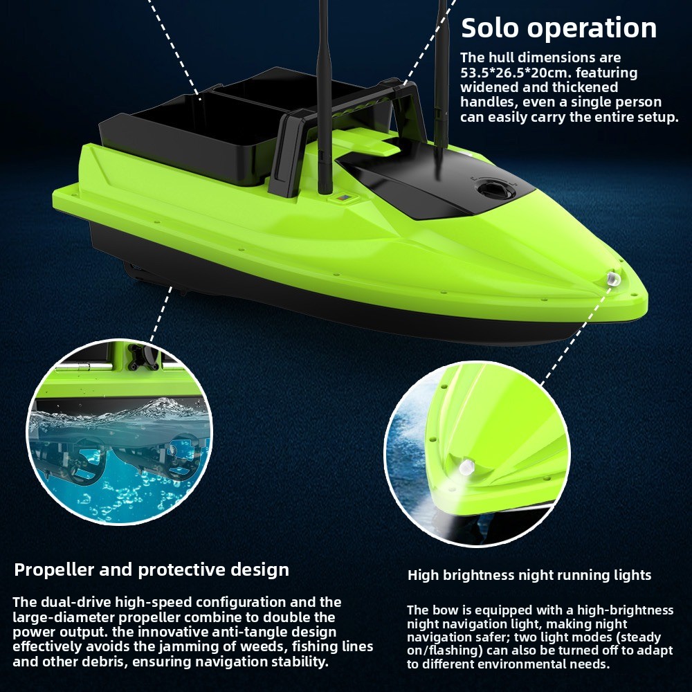 500M RC Fishing Bait Boat Dual - Fish Finder Cable recension och pris
