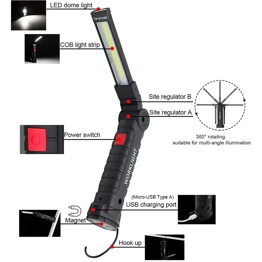 Rechargeable Magnetic Work Lig - Fishing Light recension och pris
