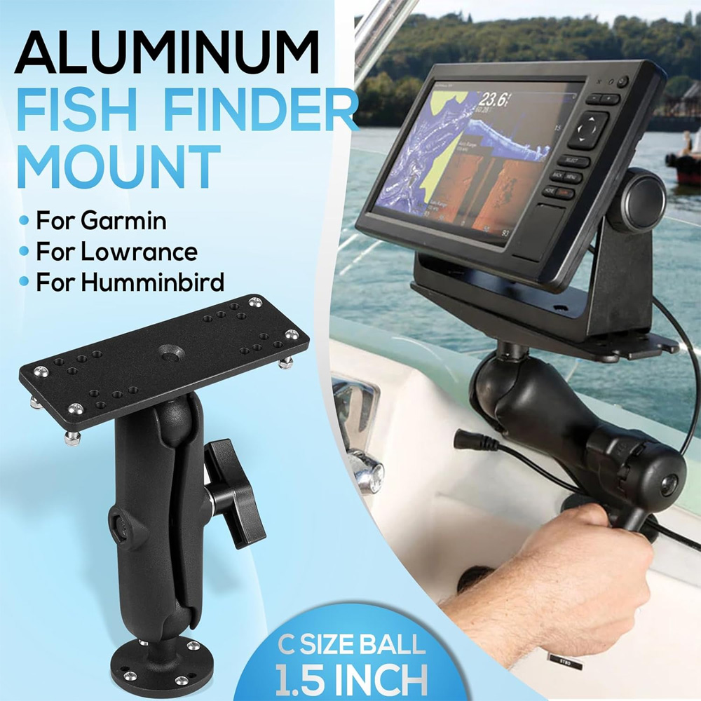 Aluminum Fish Finder Mount wit - Fish Finder Mount recension och pris