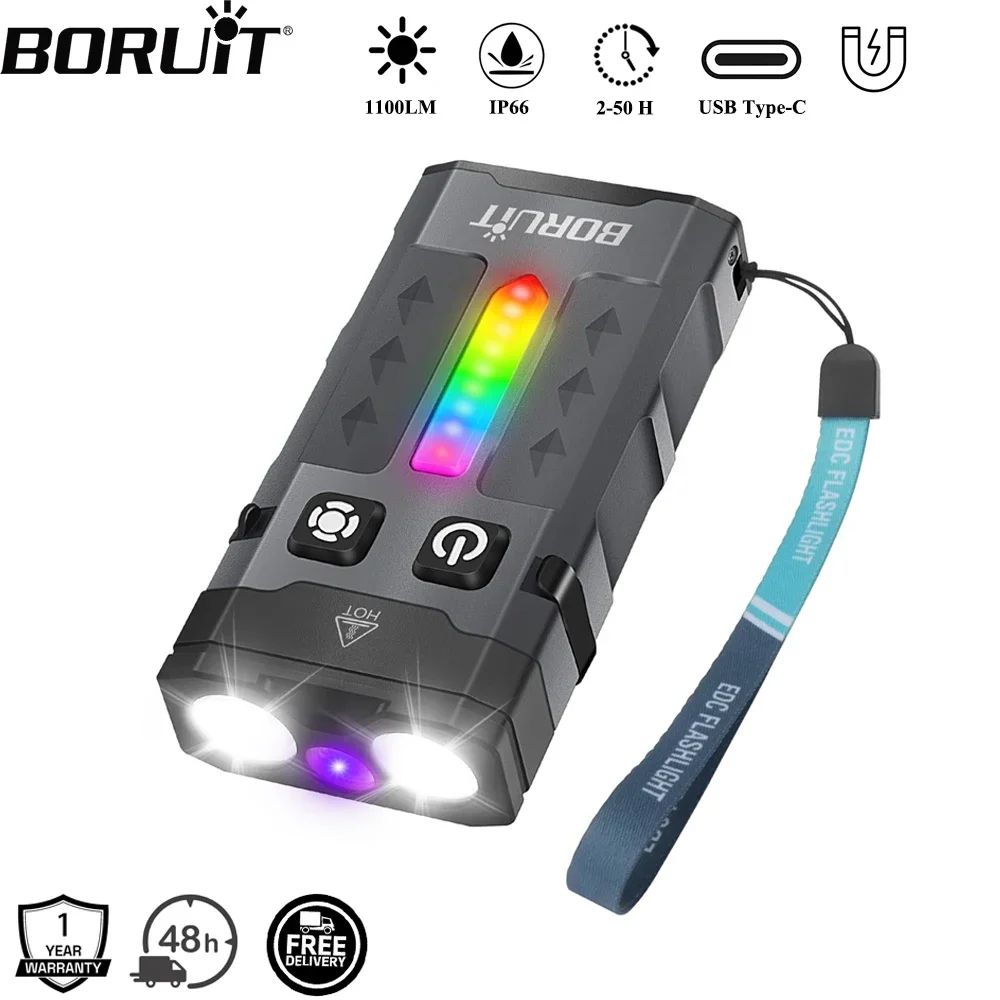 BORUiT EV20 1100LM EDC UV Keyc - Fishing Light recension och pris