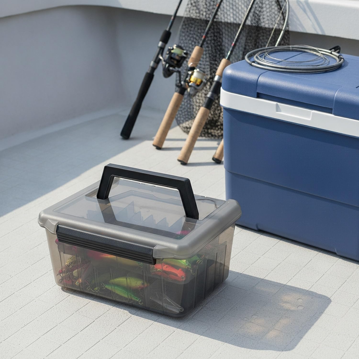 Fishing Tackle Box with Handle - Fish Finder Case recension och pris