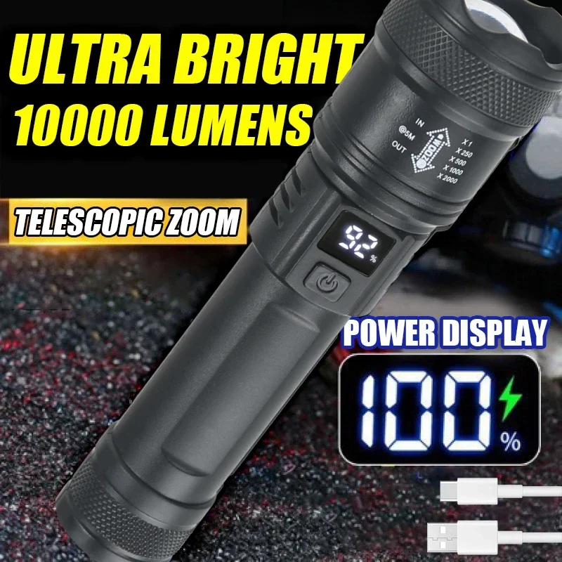 9900LM Powerful LED Flashlight - Fish Finder Battery recension och pris