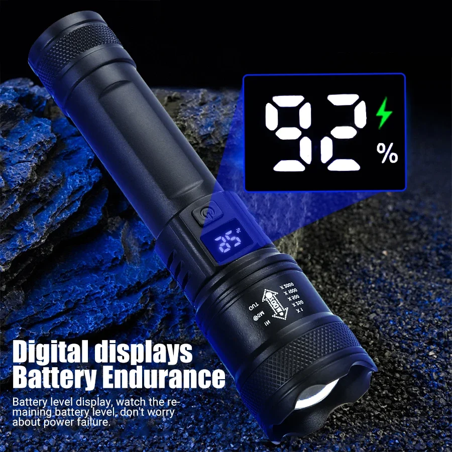 9900LM Powerful LED Flashlight - Fish Finder Battery recension och pris