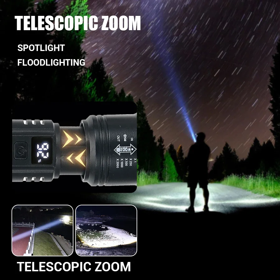 9900LM Powerful LED Flashlight - Fish Finder Battery recension och pris