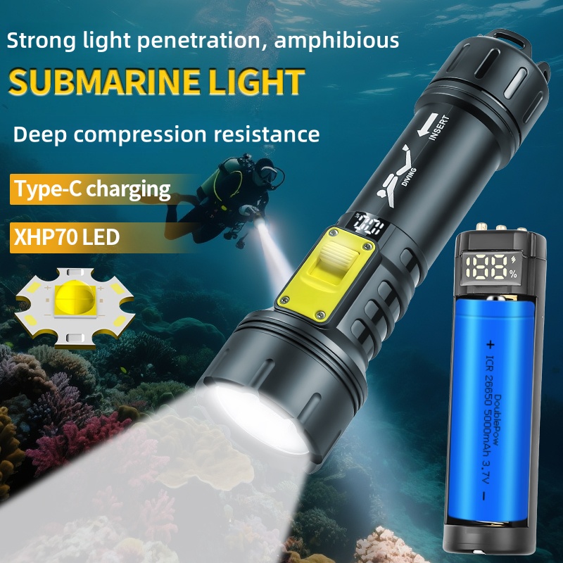 New XHP70 Diving Flashlight IP - Fishing Light recension och pris