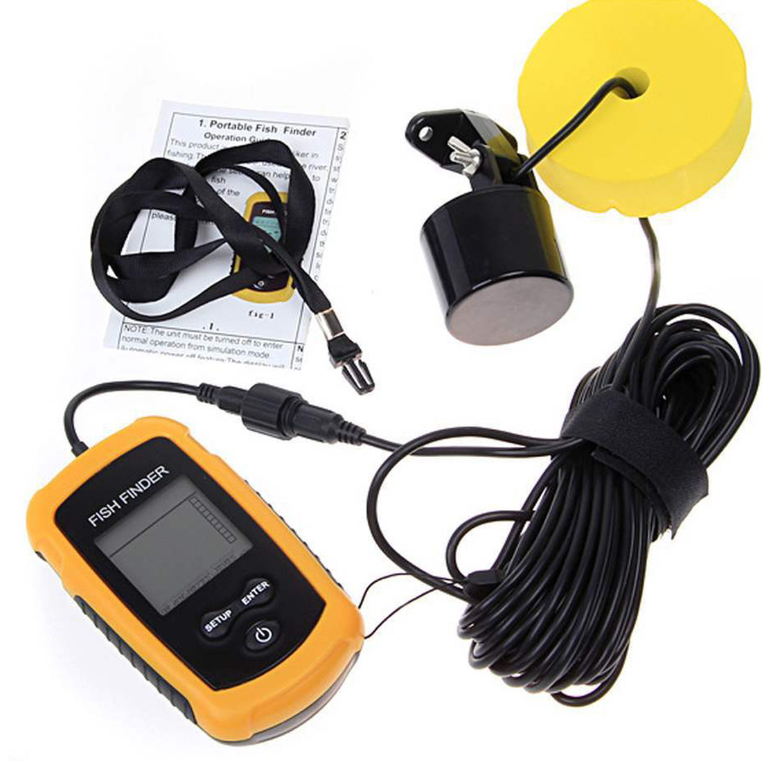Alarm 100M Portable Sonar Fish - Fishing Depth Finder recension och pris