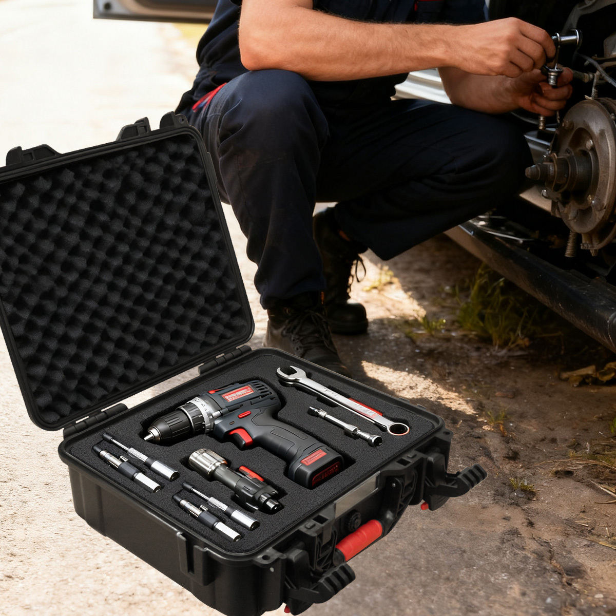 Portable Tool Box with Shock - - Fish Finder Case recension och pris