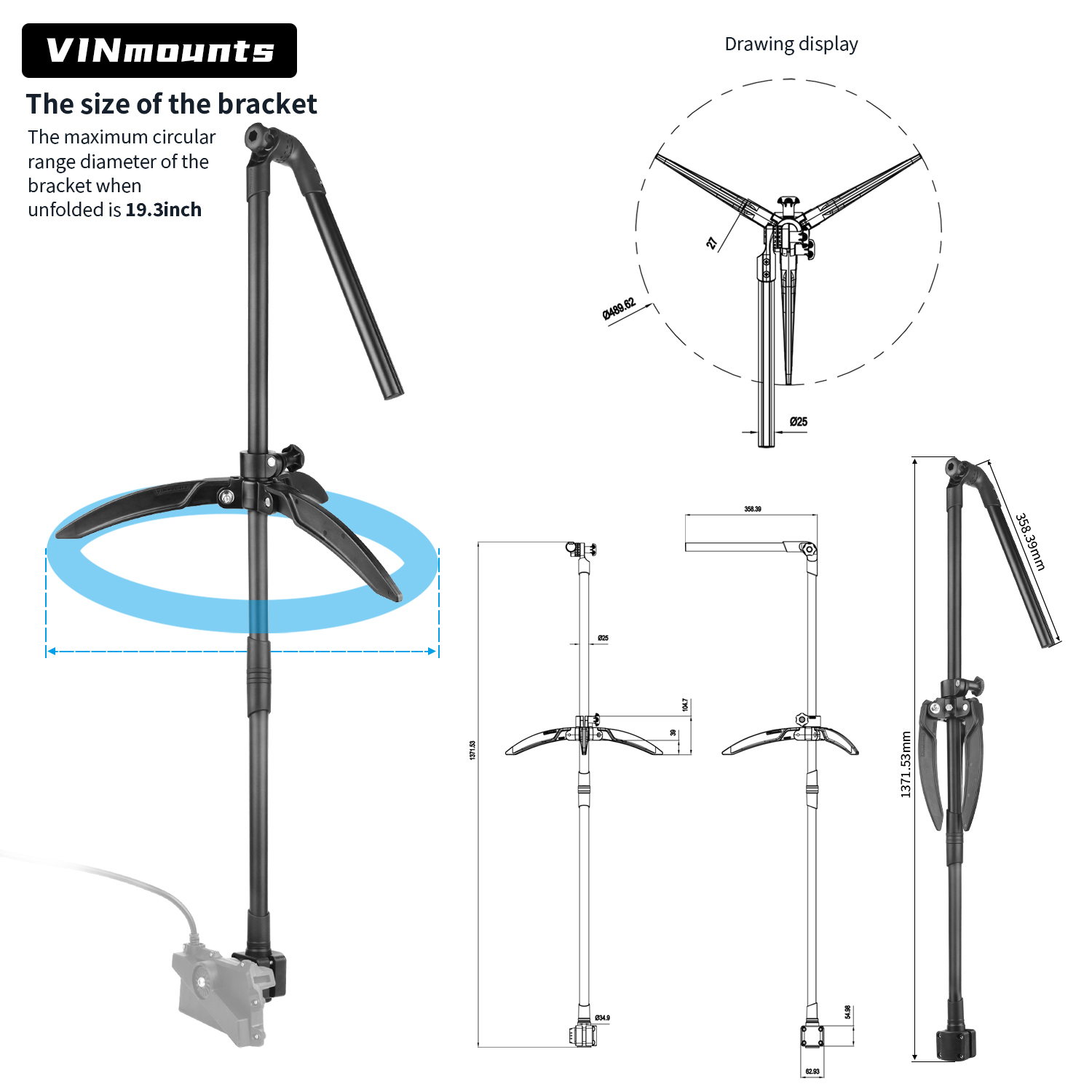 Ice Fishing Transducer Pole Mo - Fish Finder Mount recension och pris