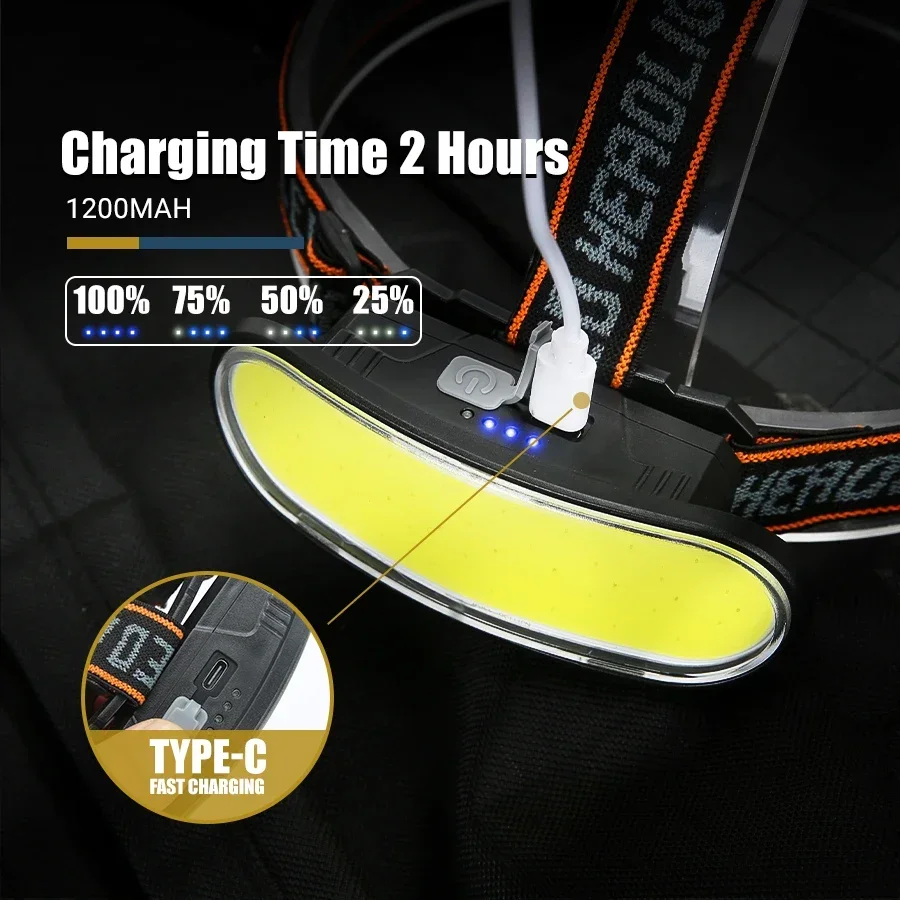 Powerful COB LED Headlamp Type - Fish Finder Battery recension och pris