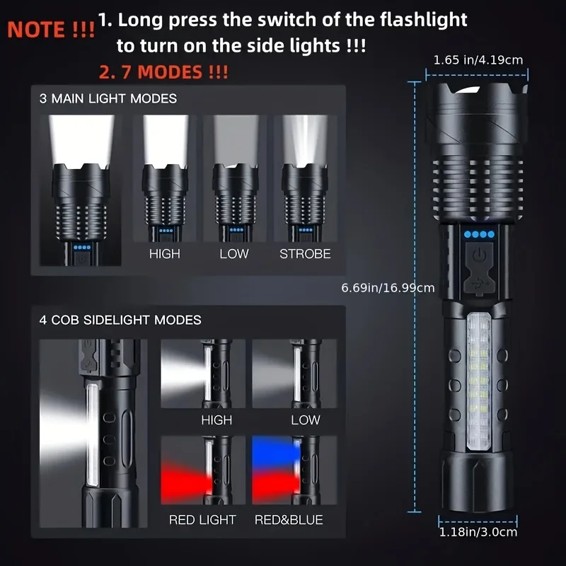 Powerful LED Flashlight Batter - Fishing Light recension och pris