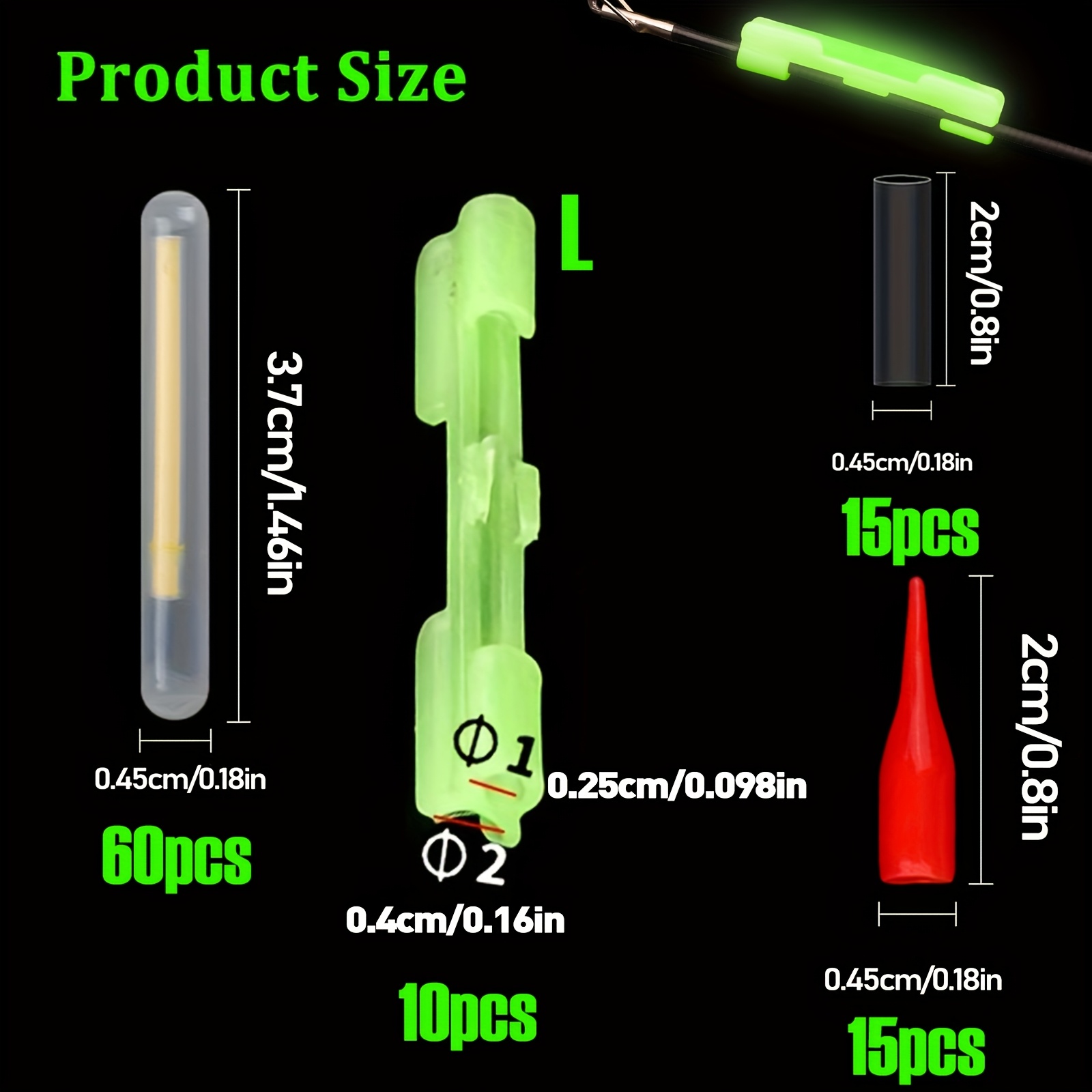 100PCS Fishing Glow Sticks Set - Fish Alarm recension och pris