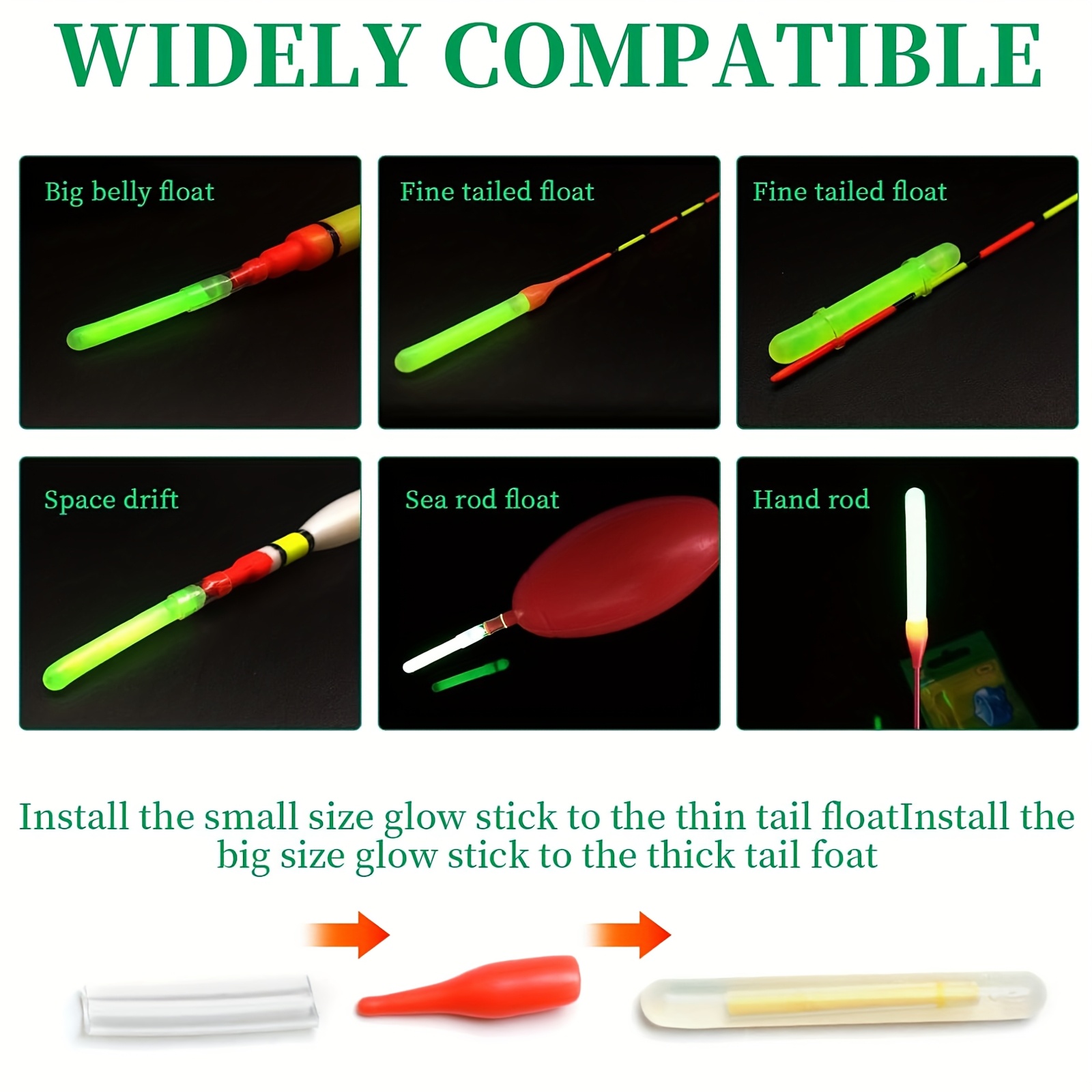 100PCS Fishing Glow Sticks Set - Fish Alarm recension och pris